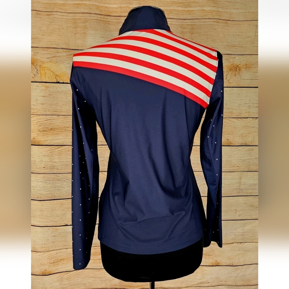 Lady Hagen Stars & Stripes 1/4 Zip Pullover Size Small - Picture 3 of 4